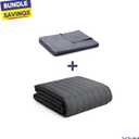 YnM Exclusive Cotton Duvet Cover for Weighted Blankets with 16 Strings (Dark Grey, 48"x72")