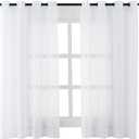 White Sheer Curtains Voile Grommet Semi Sheer Curtains for Bedroom Living Room Set of 2 Curtain Panels 54 x 45 inch