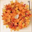 Wellsign Fall Decor, 20 Inch Fall Wreaths for Front Door Outside, Autumn Wreath with Hanger Fall Thanksgiving Decorations for Home Porch Wall Window Party Decor Indoor Outdoor