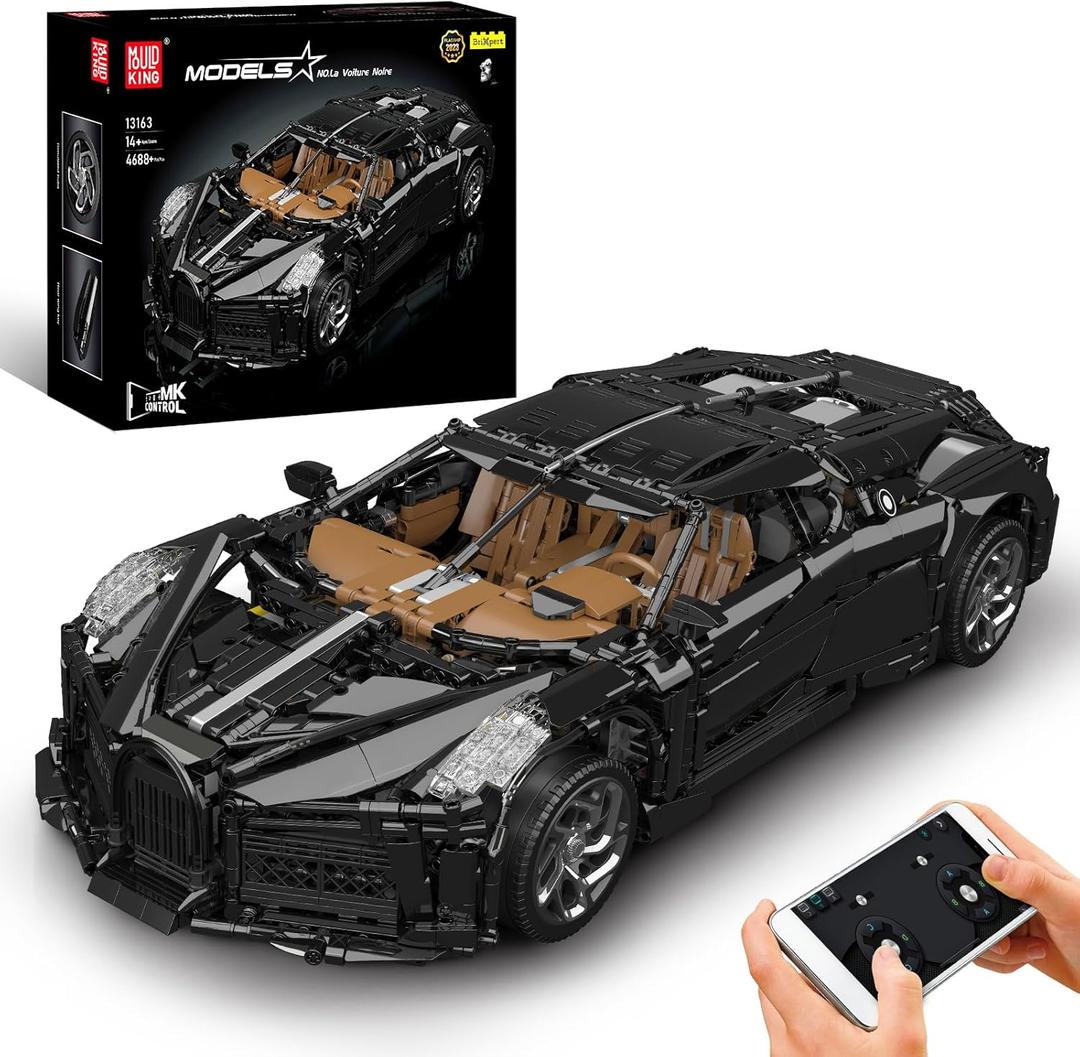 Mould King 13163 MOC Sports Car Building Kits, Remote/APP Control 4688 Pieces Super Car Model Block Sets, Collectible Set for Adults, Boy Toys for Christmas and Birthday Gifts