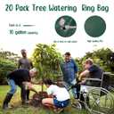 Mumufy 20 Pack Tree Watering Ring Tree Watering Bag 10 Gallon Slow Release PVC Drip Irrigation Water Pouch Automatic Drip System for Planting Gardening Trees and Shrubs, 23.6 Inch (Green), Small to Medium