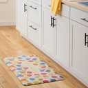 SUR LA Table Kitchen Essentials Zest Up Your Life Citrus Fruit Anti Fatigue Comfort Mat, Kitchen Mat, Standing Desk Mat, Non-Slip Backing, Yellow/Blue/Ivory, 20"x39"