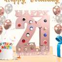 21st Birthday Mini Wooden Liquor Bottle Display Shelf 21st Birthday Decorations for Her Unique Birthday Gifts (Pink)