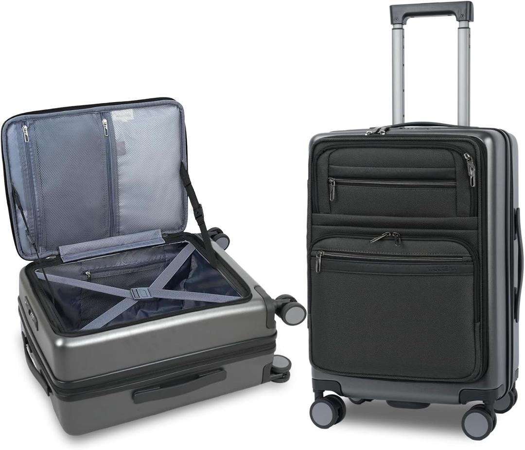 VANKEAN 20 Inch Expandable Hardshell Spinner TSA USB Port Carry-On Approved, Large