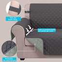 U-NICE HOME Large Sofa Cover Reversible Couch Cover for Dogs with Elastic Straps Water Resistant Furniture Protector for Pets Couch Cover for 4 Cushion Couch (Oversized Sofa, Dark Grey/Light Grey)