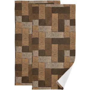 Brown Beige Hand Towels for Bathroom Set of 2, Rectangular Parquet Pattern in Wooden Style Kitchen Towels Soft Absorbent Decorative Fingertip Towels Tea Bar Face Towels for Gym Spa Chic Decor 14x28 (Chocolate)