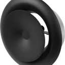 Repa Market 4" Inch Anthracite Steel Air Supply Diffuser - Adjustable Valve for Optimal Airflow - Quiet Air Intake - Exhaust Ventilation - Round Ducting Terminations - Curved Opening - Classic Design