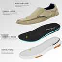 OrthoComfoot Men's Orthopedic Slip-On Loafers Walking Shoes: Comfortable Arch Support Plantar Fasciitis Hook and Loop Shoes, Casual Orthotic Work Loafers for Foot and Heel Pain (11, W3-khaki)