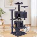 54 Inch Cat Tree Tower with Sisal Scratching Posts, Multi-Level
