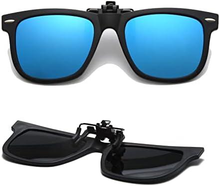 Long Keeper Kids Polarized Clip On Sunglasses Teen Boys Girls Square Flip Up Clip-on Sunglasses Over Glasses