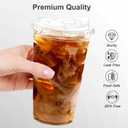 Dealusy 100 Pack - 24 oz Clear Plastic Cups with Lids, Sturdy & Food Safe Iced Coffee Cups with lids, Disposable Plastic Smoothie Cups for Cold Drinks, Sip Lids