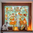 36 Sheets Window Clings Set Festive Stickers for Halloween Thanksgiving Christmas Winter Decor Bat Pumpkin Christmas Tree Elk Snowflake for Glass Windows Home