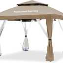 Gazebo Replacement Cover Compatible with SUNJOY 11x11 Pop Up Gazebo Frame,This Particular Replacement Cover Will Not Fit Any Other Models,(Khaki)