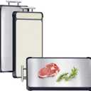 2 Pack Stainless Steel Cutting Board Set, Large Cutting Boards for Kitchen, Double Sided Meat Chopping Board with Handle, Non Toxic Wheat Straw PP/Dishwasher Safe/Food-Grade (1611 In)