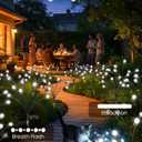 OZS 4 Pack Total 32 LED Solar Garden Lights Fairy Outdoor - Solar Firefly Lights Outdoor, Sway by Wind, Waterproof for Garden Patio Pathway Fairy Decoration (Cool White)