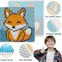 YP Latch Hook Kits for Kids Adults DIY Rug Tapestry Kits with Printed Canvas Embroidery Kits Festival Gifts Home Decoration (Fox,11.8inch X 11.8inch)