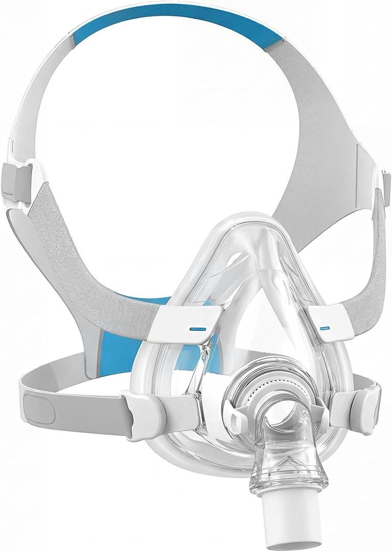 TMS Comfort Series CPAP MASK, Full Face CPAP Masks with Headgear, Replacement Frame System for AirFit F20, Full Cover Assembly Set - Includes Elbow and Cushion, Large