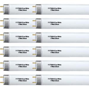 12 Pack 24 inch F17T8 Fluorescent Bulb, F17T8/841 4100K Cool White,2 Foot T8 Linear Fluorescent Lamp,Medium Bi-Pin (G13) Base,1400 Lumens