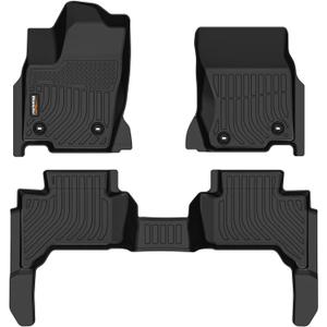Binmotor-All Weather Car Floor Mats for 2024 2025 Toyota Landcruiser(Only 250 Model), 2 Rows Full Set, TPE Rubber Liners for 2025 Toyota Land Cruiser 250 Accessories Mats-Black