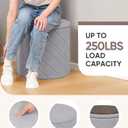 B FSOBEIIALEO Ottoman with Stroage, 17" Round Boucle Ottomans, Grey