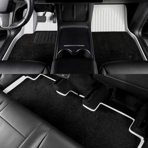 Floor Mats for Tesla 2024-2026 Model 3 White 5-Seat Double Carpet & Floor Mats All Weather Durable TPE Anti-Slip Car Floor Liner Waterproof Custom Fit(White Double Layer, Model 3)