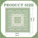 Mahjong Tablecloth 55" x 55" Polyester Indian Block Print Green Floral Flower Square Instructional Design with Rules for Game Night Party Favor Supplies
