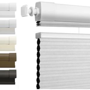 No Drill No Tools Top Down Bottom Up Blackout Cellular Shades White 29.4x64, 29.5"W x 64"H