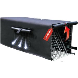 Anmials Trap Cage Cover, Trap Cage Cover with Mesh Window for 1-2 Door Humane Animal Trap Cage 32 x 10 x 12 Inch Cover Only ((Upgrade) Black)