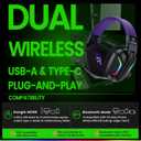 WESEARY Wireless Gaming Headset for PS5, PS4, PC, Switch & Mac, 20ms Ultra-Low Latency, 2.4GHz USB & Bluetooth 5.4 Gaming Headphones with Mic, 50H Battery Life, 3D Spatial Audio, Dynamic Lighting