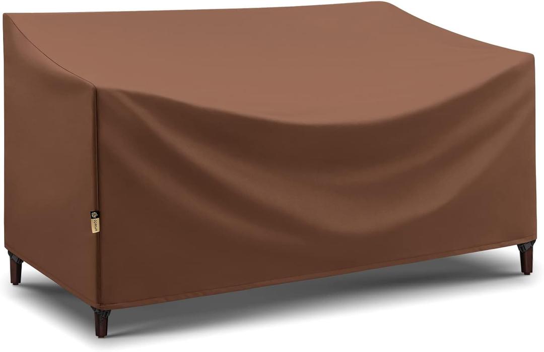 Arcedo Patio Sofa Cover, Waterproof Outdoor 3 Seater Couch Cover, Heavy Duty Durable Windproof Patio Furniture Sectional Protector, 90W x 34D x 32 H Inch, Brown