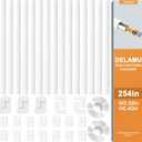 Delamu 254in Cord Covers for Wires on Wall, One-Cable Cord Hider, Cable Hider Wire Covers for Cords on Wall, Easy-to-Install Cables Cover Raceway, Cable Management Kit, L16.9in W0.59 H0.4in, White