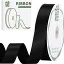 woric Black Satin Ribbon 60 Yards 1 inch Double Faced Black Bows for Gift Wrapping Hair Bows Sewing Mothers Day DIY Crafts Graduation Leis Home Decor