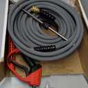 5000PSI Pressure Washer Gun and Hose Kit, 100FT Kink Resistant Steel Braided Power Washer Hose with 3/8" Swivel Quick Connector and M22 14mm Adapters Replacement/30" Extension Washer Wand (Gray)