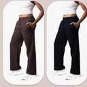 Common Stitch 2 Pack Sweatpants Women, Wide Leg Womens Sweatpants, Workout - Yoga Pants ( in Plus), S, Black+Brown