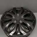 LYDS Spyder GM Gunmetal Gray Universal 16 inch Premium ABS Hubcap Wheel Cover Replacement Set of 4 - GWC-16GM-B