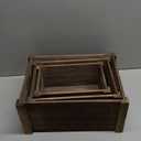 Large Vintage Brown Wooden Crates For Storage,Nesting Handmade Solid Wood Vintage Black Wood Storage Boxes.Storage Crates For Organizing.