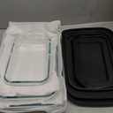 Nestl 8pc Glass Baking Dishes for Oven, Glass Food Storage Containers with Lids, Leakproof Casserole Dishes for Oven with Lid, Cooking, Microwave Oven Freezer Safe Bakeware, 9x13 Lasagna Pan Black Only 3