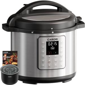 12-in-1 Electric Pressure Cooker 8 Quart, 1200W olla de presion Multi-Cooker with Non-Stick Ceramic Pot, Slow Rice Cooker, Saute, Steamer, Yogurt & Food Warmer, Delay Timer, Silver