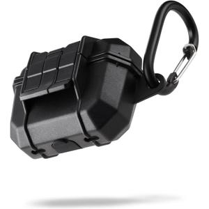 Pelican Marine Series - AirPods Pro 2 / AirPods Pro Case with Keychain [Wireless Charging Compatible] [MIL-Grade Protection] IP68 Waterproof Heavy Duty Armor Case for AirPod Pro/Pro 2 Series - Black | with Keychain, MIL-Spec Protection, IP68 Waterproof, Rugged Cover