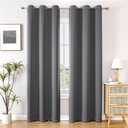 ChrisDowa Blackout Curtains 72 inches Long for Bedroom - 2 Panels Set Grommet Thermal Insulated Room Darkening Curtains for Living Room (Grey, 42 x 72 Inch)