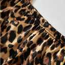 WDIRARA Men's 2 Piece Leopard Print Satin Pajama Set Button Down Short Sleeve Shorts Loungewear Sets (M)