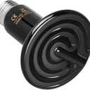 Simple Deluxe 50W Ceramic Heat Emitter Reptile Heat Lamp Bulb No Light Emitting Brooder Coop Heater for Amphibian Pet & Incubating Chicken Black