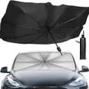 Sedan SUV Car Sun Shade for Windshield UV Rays and Heat Sun Visor Protector, Foldable Windshield Sun Shade Umbrella, Keep Car Cool, Easy to Use/Store, 57''x 31''