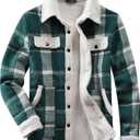 Women's Sherpa Lined Jackets Sherpa Turn-Down Collar Warm Winter Fleece Flannel Jacket for Women Trendy (Large, Yellow)