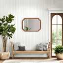 Farmhouse Small Bathroom Mirrors for Wall Decor 17 X 24 Inch, Wood Frame Arched Corner Rectangle Rustic Decorative Wall Mirror for Living Room Entryway, Horizontal or Vertical Hanging