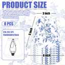 Set of 8 Small Chandelier Shade French Countryside Toile Shade 3" x 6" x 5" Lamp Chimney Cover for Table Chandelier Wall Lamp (Blue-Style 2)