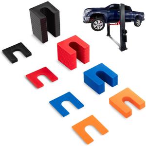 80 Pcs Plastic Car Lift Auto Leveling Shim Install Kit for 2 Post 4 Post Car Lift Precise Leveling, 4/5" Opening Shims Fit for 3/4" Anchor Bolt (1/4" Black, 1/8" Red, 1/16" Blue, 3/64" Orange)