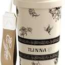 [2-IN-1 LID] Travel Mug,Coffe mug,Coffe cup,Ceramic coating Lined,316 Stainless Steel,BPA Free,Vacuum Insulated Tumbler for Water, Iced Tea or Coffee, Smoothie and More (Peony-White, 18 Onuces)