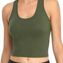 Sports Crop Tank Tops for Women Cropped Workout Tops Racerback Running Yoga Tanks Cotton Sleeveless Gym Shirts 3 Pack (Gray, M)