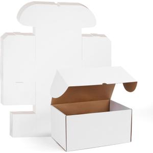 WIFTREY 12x8x6 inches White Shipping Boxes set of 15, 12 x 8 x 6 Corrugated Cardboard Boxes for Packaging Small Business, Moving, Mailing